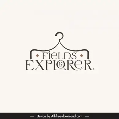 fields explorer logo template symmetric texts frame hook sketch