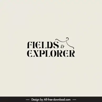 fields explorer logotype calligraphic texts hanger sketch classic design