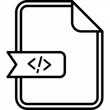 file code sign icon flat classical geometrical outline