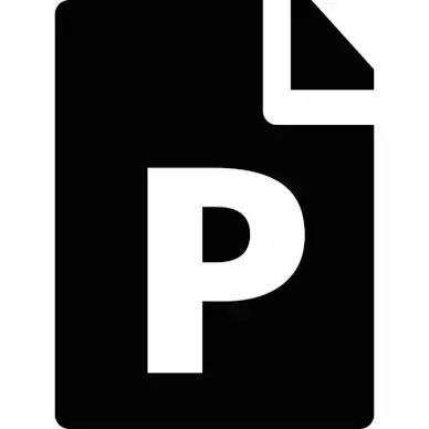 file powerpoint button icon flat contrast black white texts outline