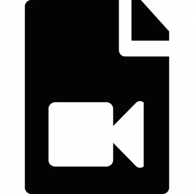 file video sign icon flat contrast black white silhouette sketch