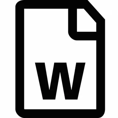 file word sign icon flat black white w text sketch