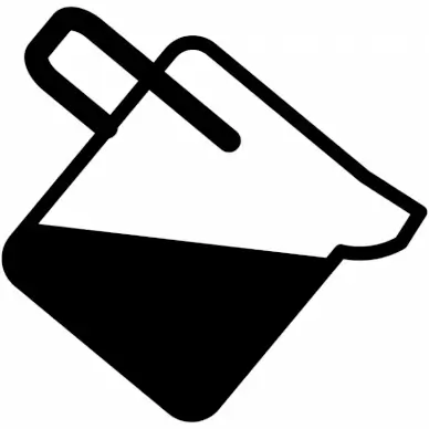filling mug sign icon flat black white outline