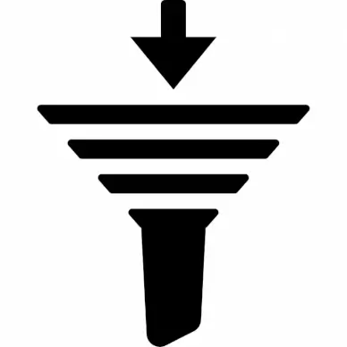 filter sign icon flat silhouette black sketch