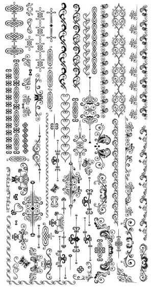 fine ornaments lace and borders vector graphic