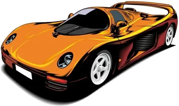 fine sports car 02 vector