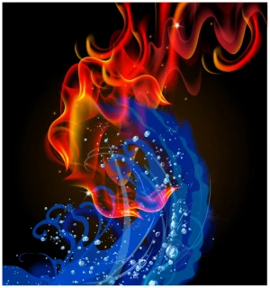 Fire and water swirl