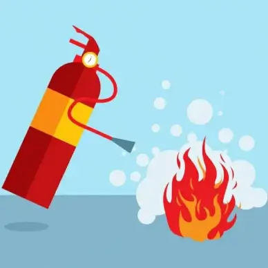 fire extinguish background colored tool flame icon decoration