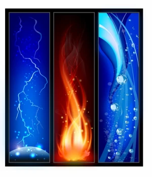 Fire, lightining and water