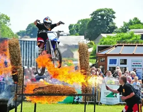 fire motorcycles jump