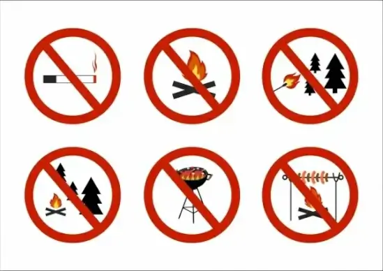 fire warning signboard flat round design