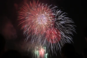 fireworks white red