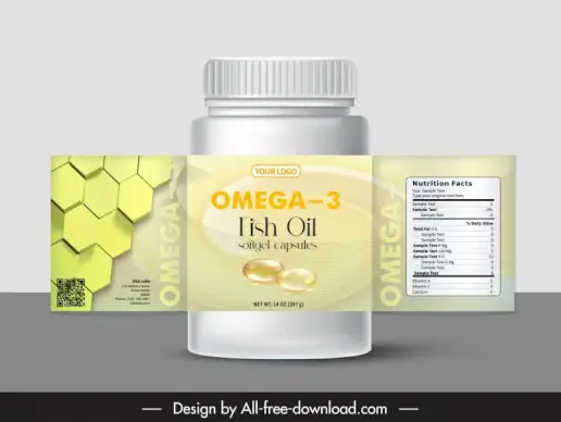fish oil advertising template elegant realistic modern