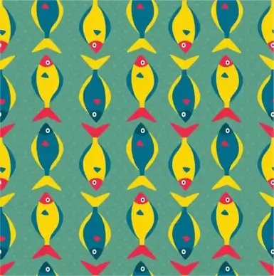 fishes pattern design with flat colored style