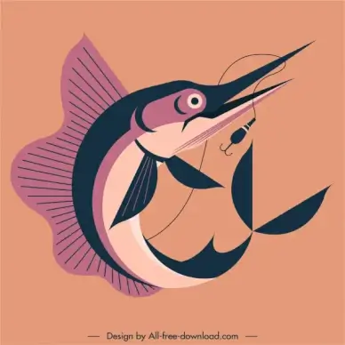 fishing painting hunted fish sketch classical design