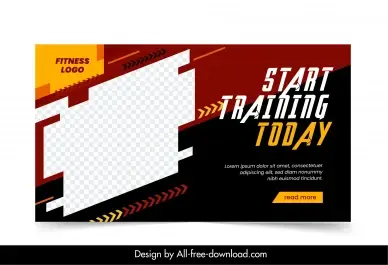 fitness banner template modern contrast elegance