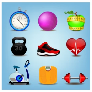 fitness icon set