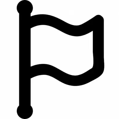 flag sign icon flat black white contrast outline