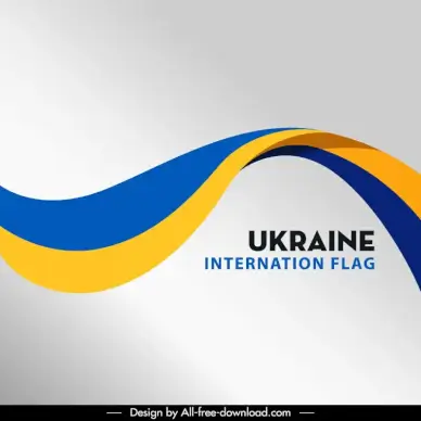 flag ukraine internation backdrop modern dynamic curves decor
