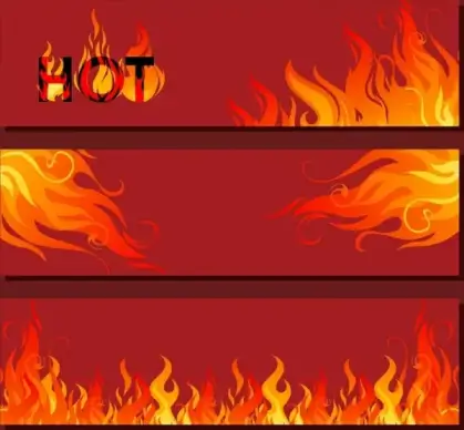 flame background sets red icons ornament