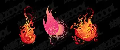 Flame pattern vector modeling material