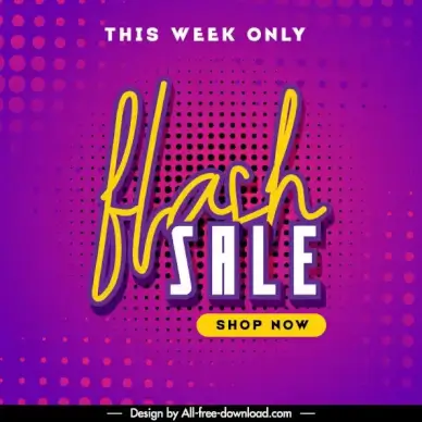 flash sale banner bright light effect texts decor