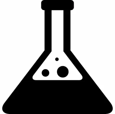 flask sign icon flat black white sketch