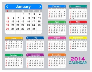 Flat 2014 Calendar