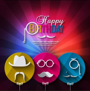 flat balloon with happy birthday background vector