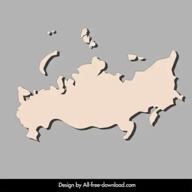 flat russian map template simple flat design