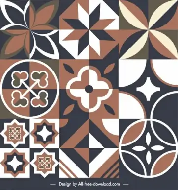 flooring tile pattern elements dark retro flat symmetry