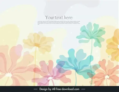 floral background template colorful blurred flat