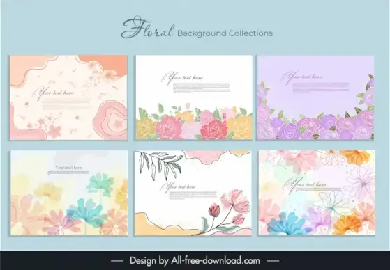 floral background templates collection classical elegance 