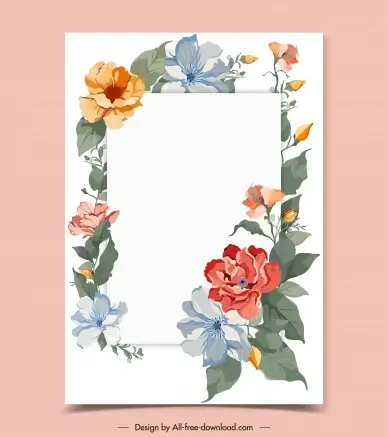 floral border card design element elegant classic