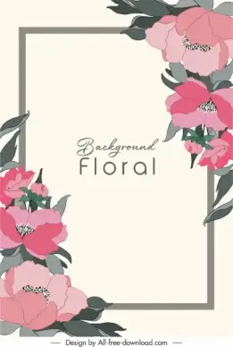floral border template elegant classical handdrawn decor