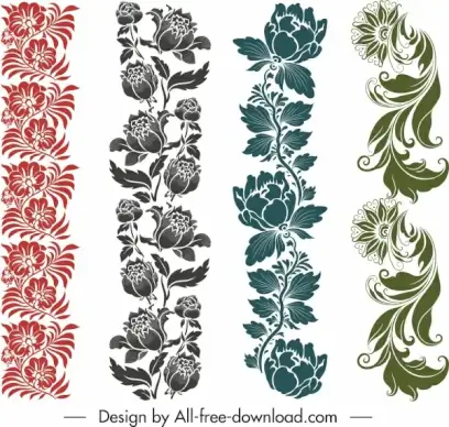 floral border templates vertical elegant classic seamless decor