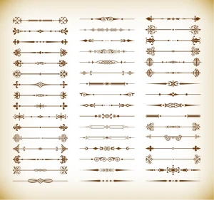 floral design elements vintage dividers vector set