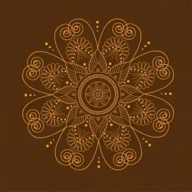 floral icon design brown closeup classical curves style