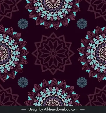 floral mandala pattern template dark vintage repeating design