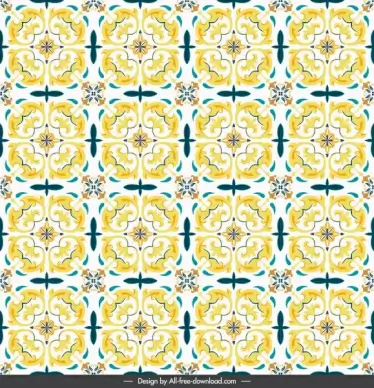 floral pattern yellow classical repeating symmetric illusion