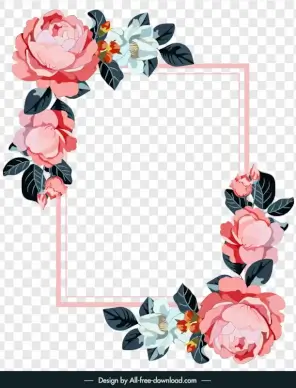 flower a transparent page background template elegant petals checkered frame decor