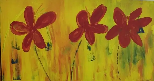flower acrylic painting wall decor