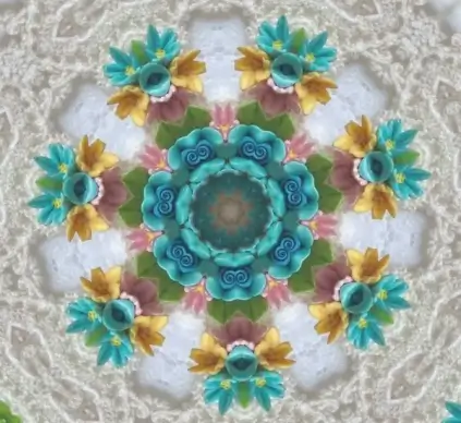 flower bouquet doily background