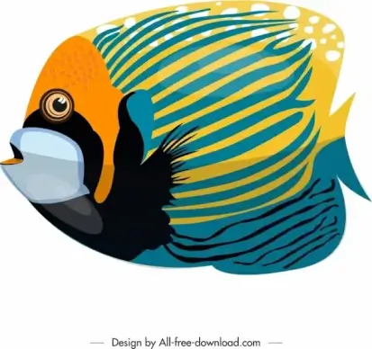 flower horn fish painting colorful flat design