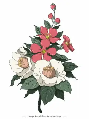 flower painting colorful classical design