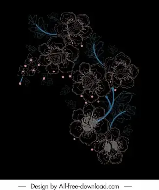 flower painting dark elegant handdrawn design