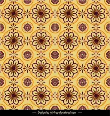 flower pattern circles decor classical repeating symmetric design