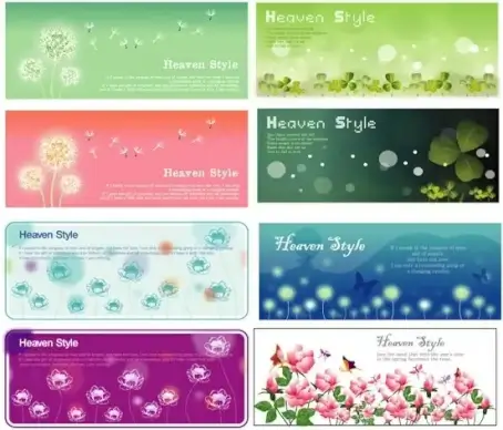 flowering plants banner vector