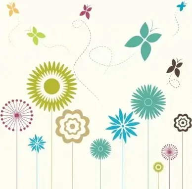 Flowers and butterflies