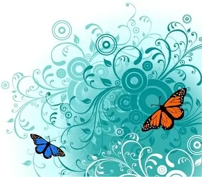 Flowers and Butterfly Free Vector Graphics